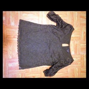 Lace-front blouse